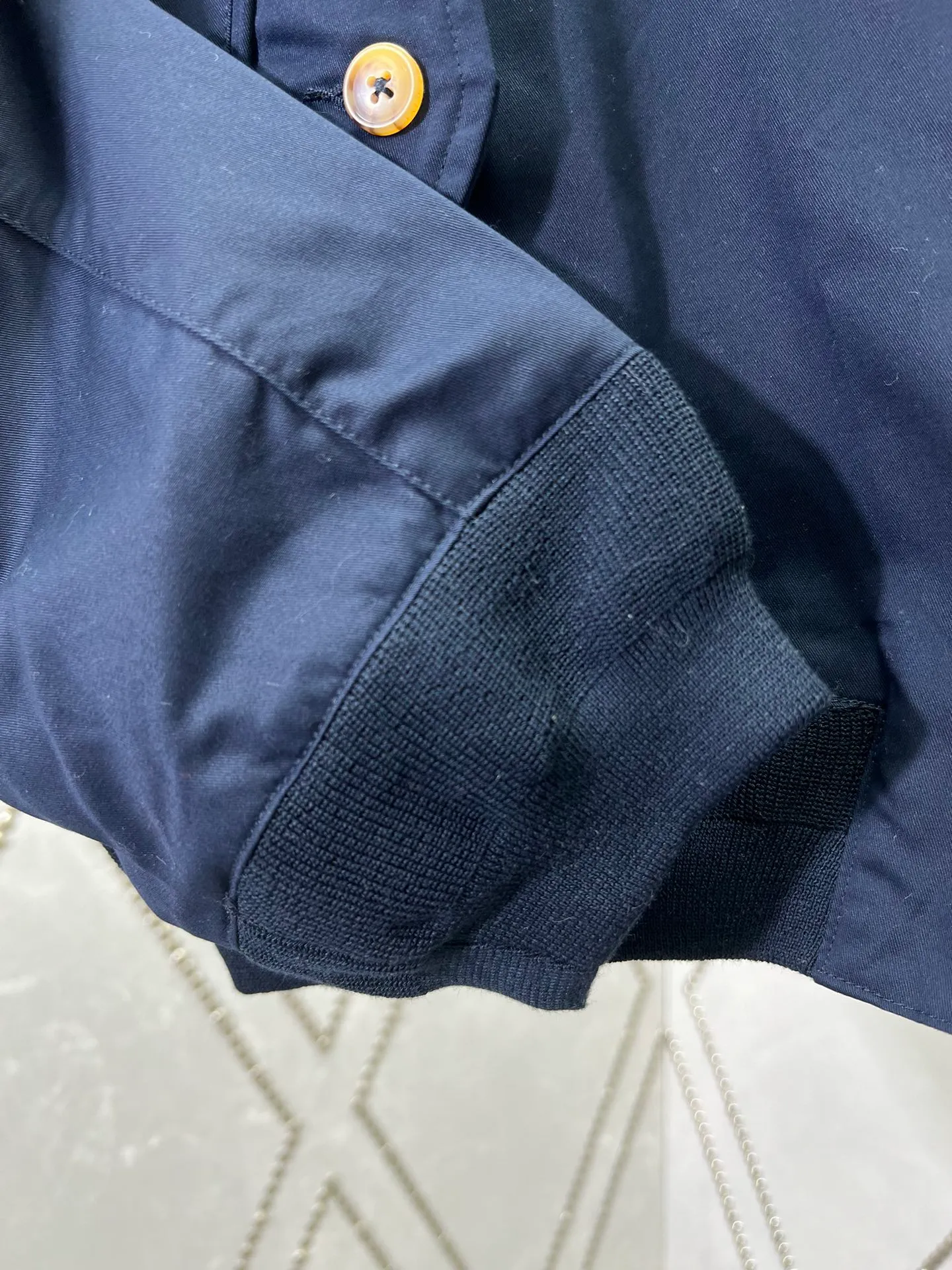 P550 Polo 25ss new solid color stand collar zipper long sleeve jacket men's navy blue code number: S.M.L.XL.XXL.
